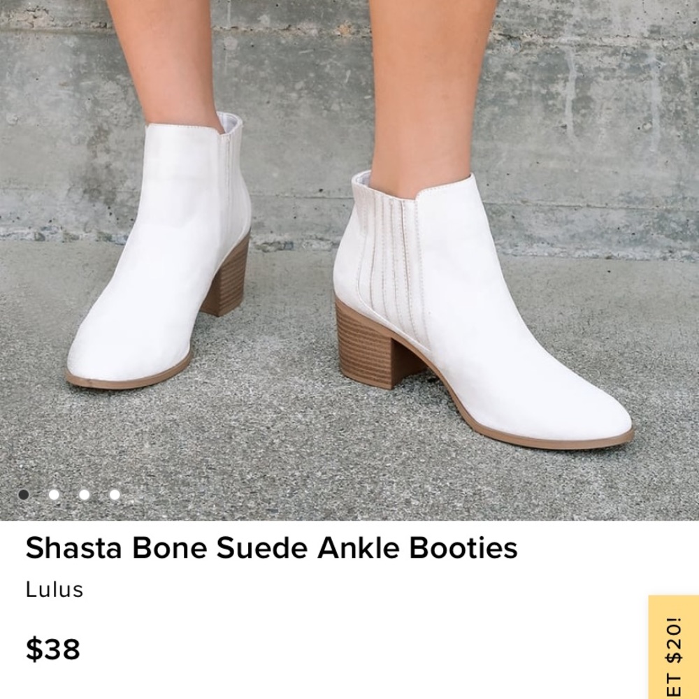 Lulu’s Shasta Bone Suede Ankle Booties